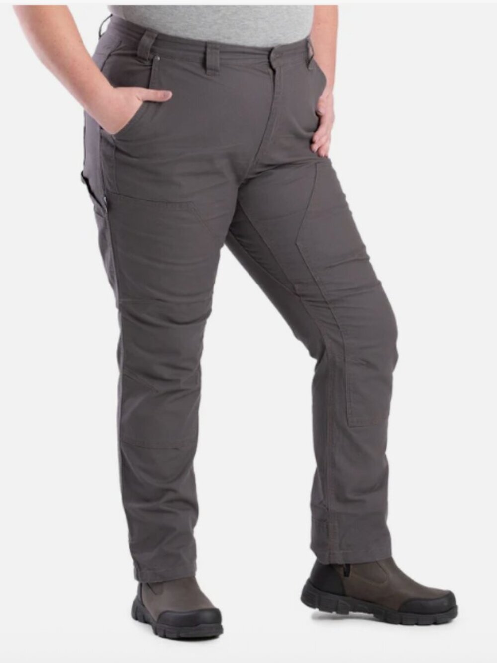 Berne Women’s Brown Utility Cargo Work Pants Double Knee Size 6